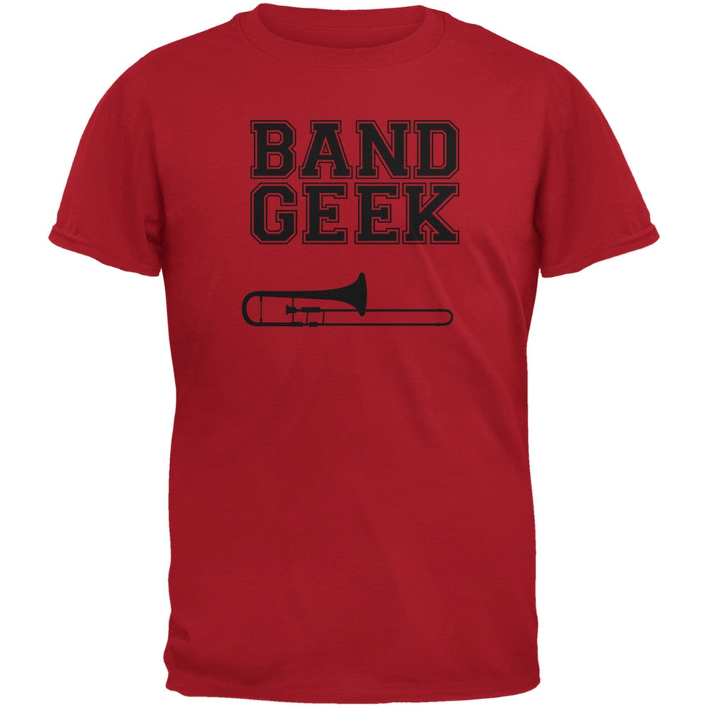 Band Geek Trombone Red Adult T-Shirt Men's T-Shirts Old Glory 2XL Red 