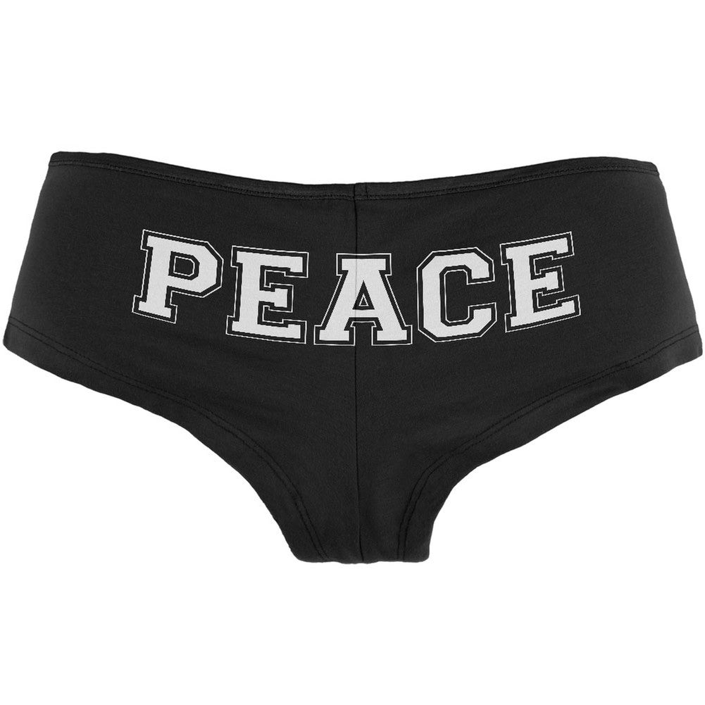 PEACE Black Women's Booty Shorts Women's Shorts Old Glory LG Black 