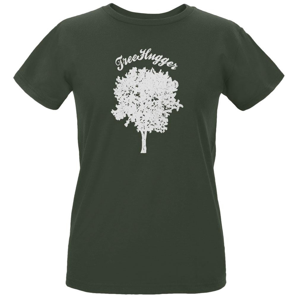 Earth Day - Treehugger Distressed Women's Organic City Green T-Shirt Women's T-Shirts Old Glory LG Green 