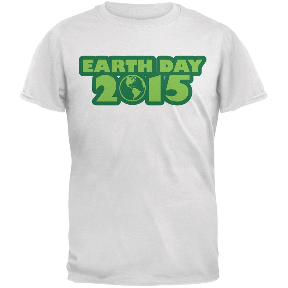 Earth Day - 2015 White Adult T-Shirt Men's T-Shirts Old Glory 2XL White 