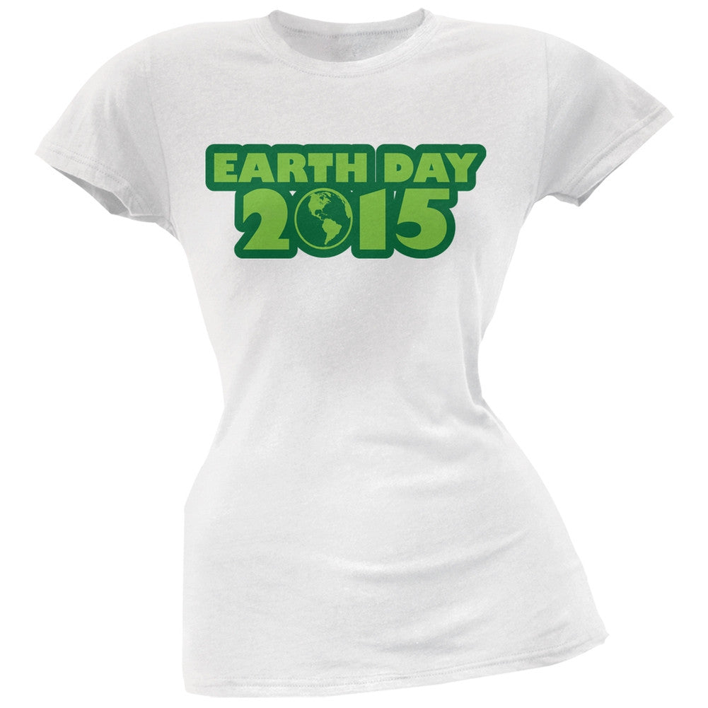 Earth Day - 2015 White Juniors Soft T-Shirt Juniors T-Shirts Old Glory 2XL White 