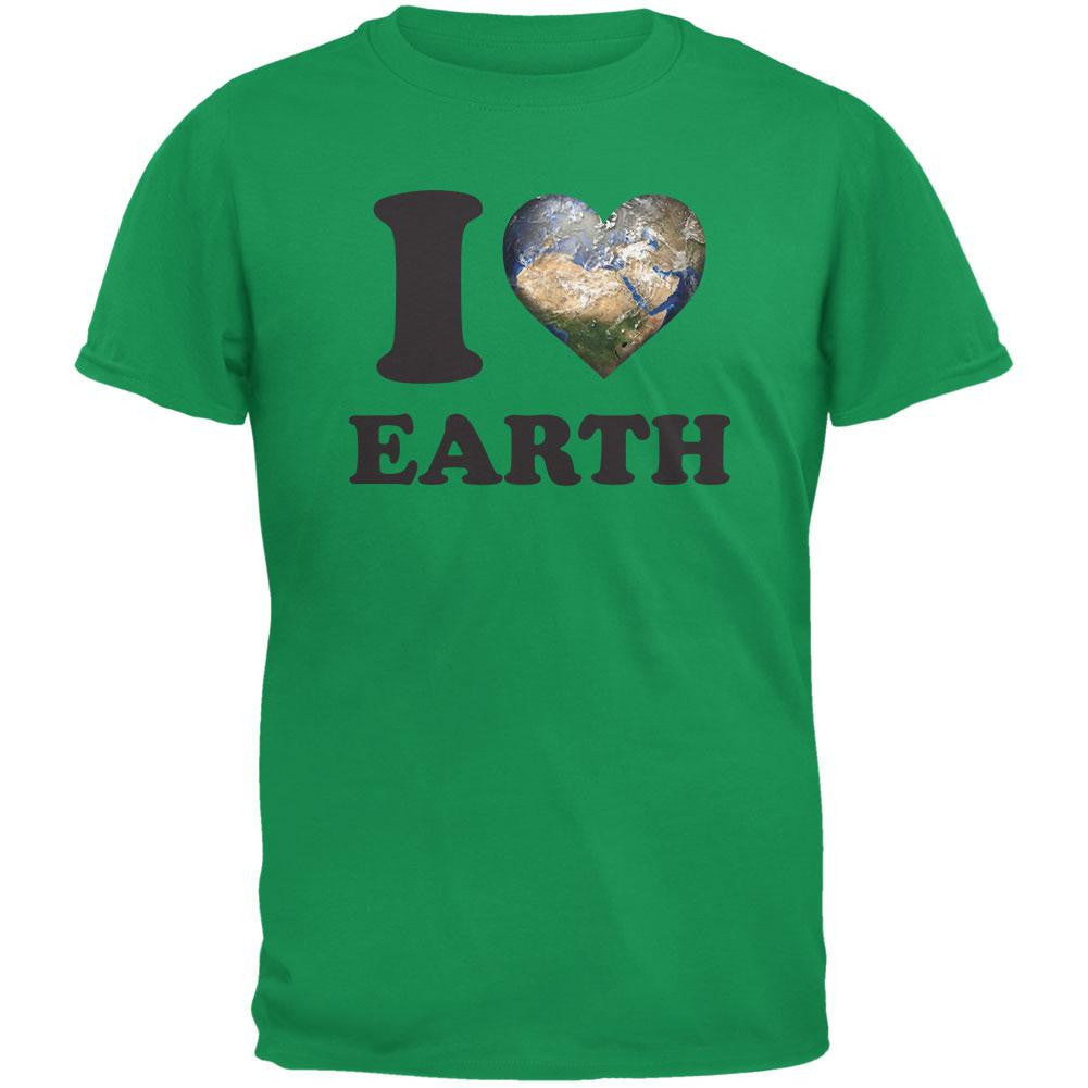 Earth Day - I Heart Earth Irish Green Adult T-Shirt Men's T-Shirts Old Glory 2XL Green 