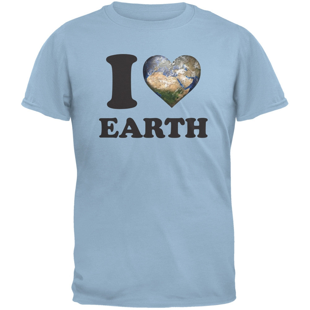 Earth Day - I Heart Earth Light Blue Adult T-Shirt Men's T-Shirts Old Glory 2XL Blue 