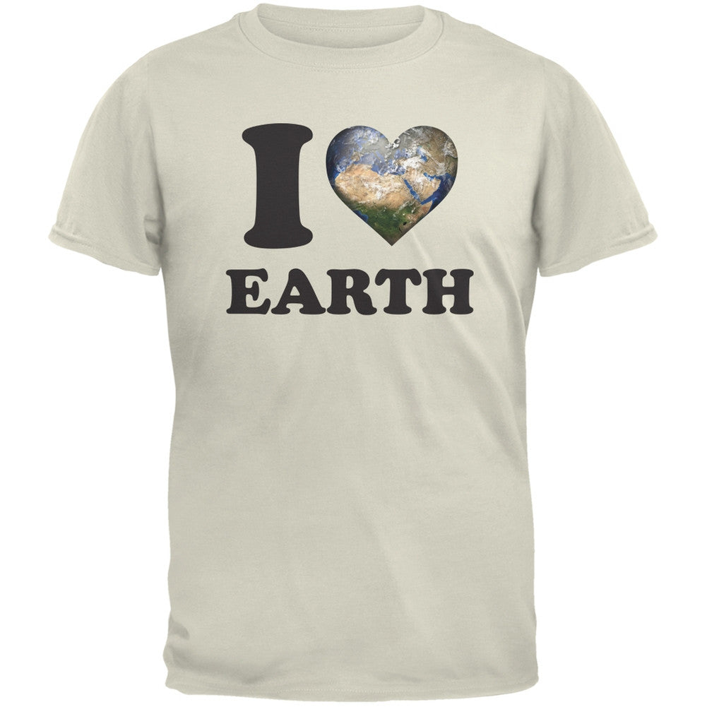 Earth Day - I Heart Earth Natural Adult T-Shirt Men's T-Shirts Old Glory 2XL Off-White 