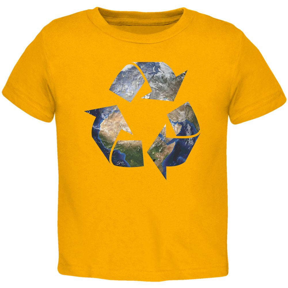 Earth Day - Recycle Earth Gold Toddler T-Shirt Toddler T-Shirts Old Glory 2T Yellow 