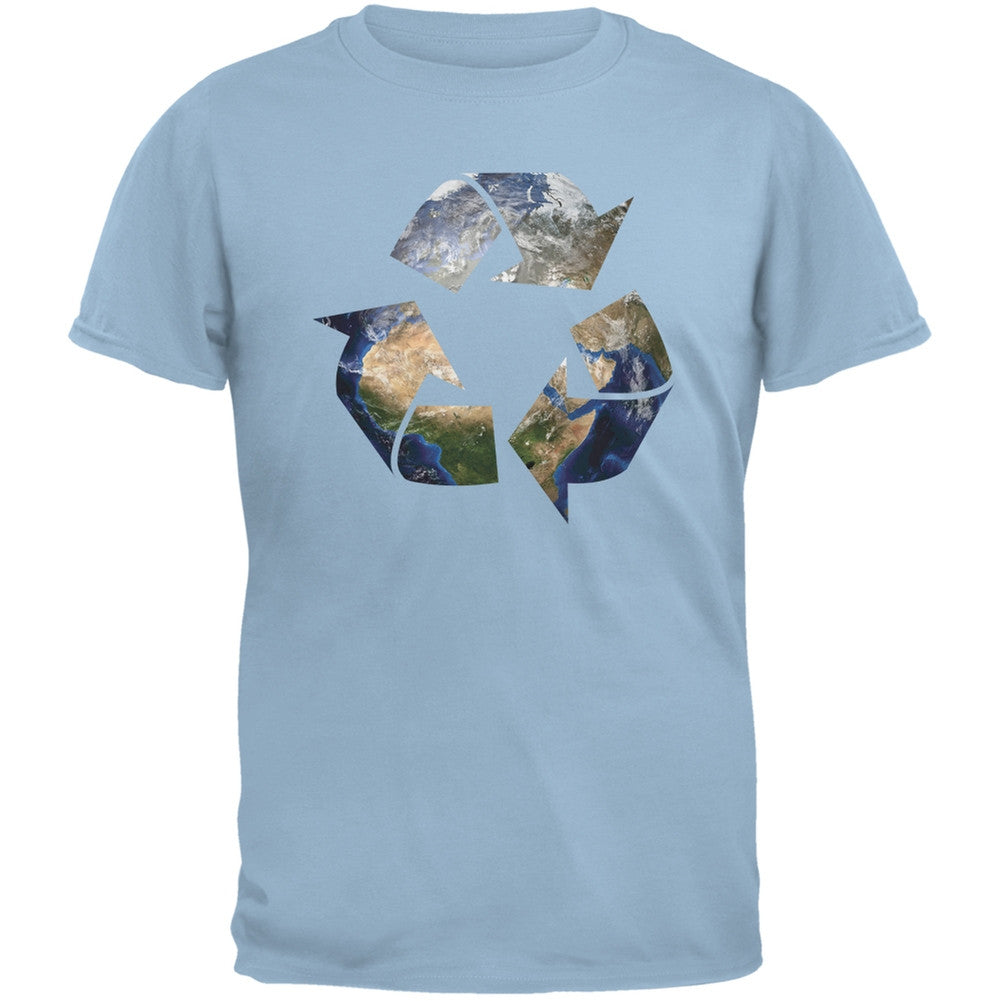 Earth Day - Recycle Earth Light Blue Adult T-Shirt Men's T-Shirts Old Glory 2XL Blue 