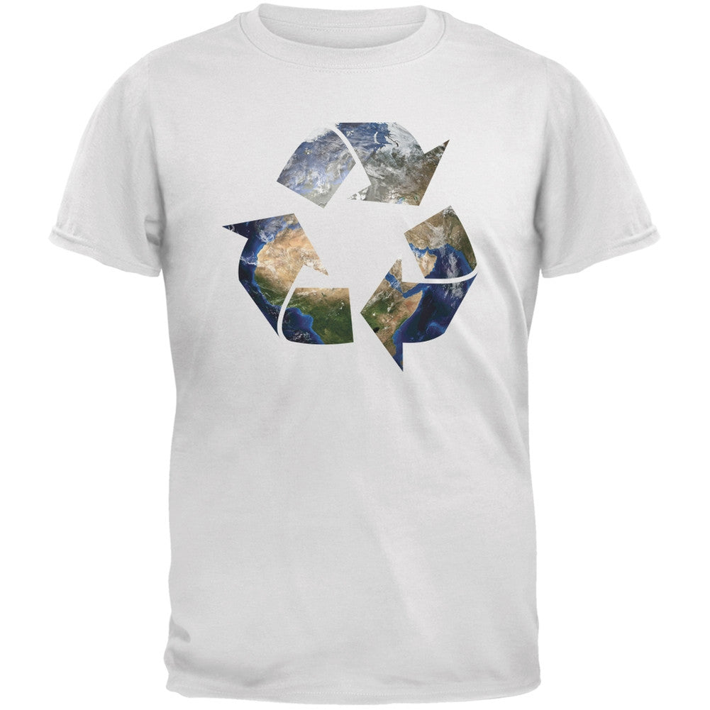 Earth Day - Recycle Earth White Adult T-Shirt Men's T-Shirts Old Glory 2XL White 