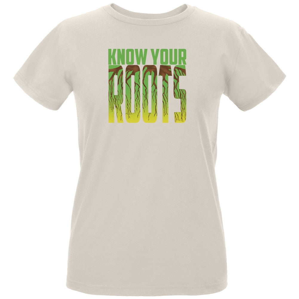 Earth Day - Know Your Roots Women's Organic Natural T-Shirt Women's T-Shirts Old Glory LG Off-White 