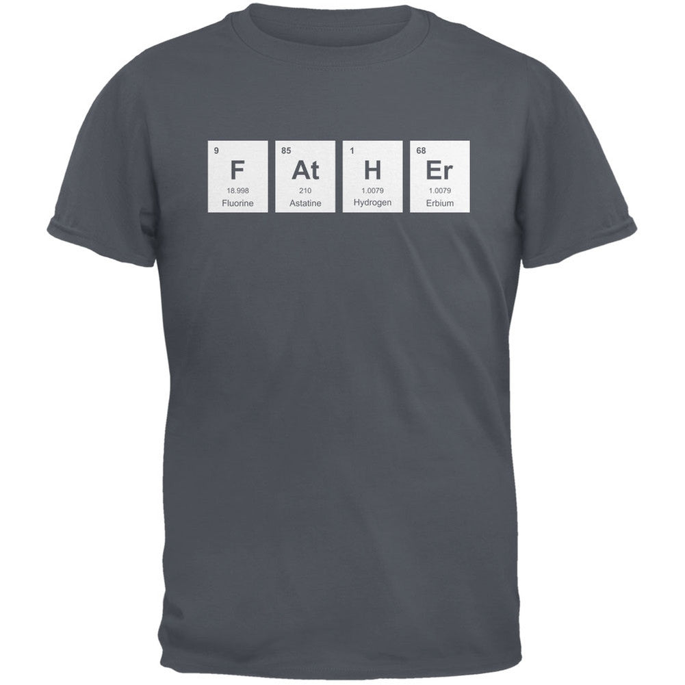 Father's Day - FAtHEr Periodic Elements Charcoal Grey Adult T-Shirt Men's T-Shirts Old Glory 2XL Grey 