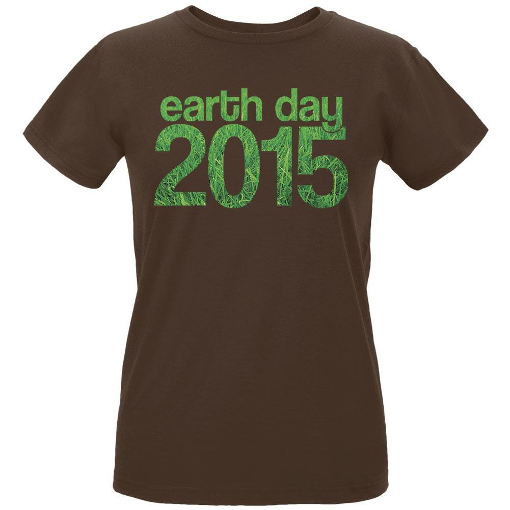 Earth Day - 2015 Grass Women's Organic Chocolate T-Shirt Women's T-Shirts Old Glory LG Brown 