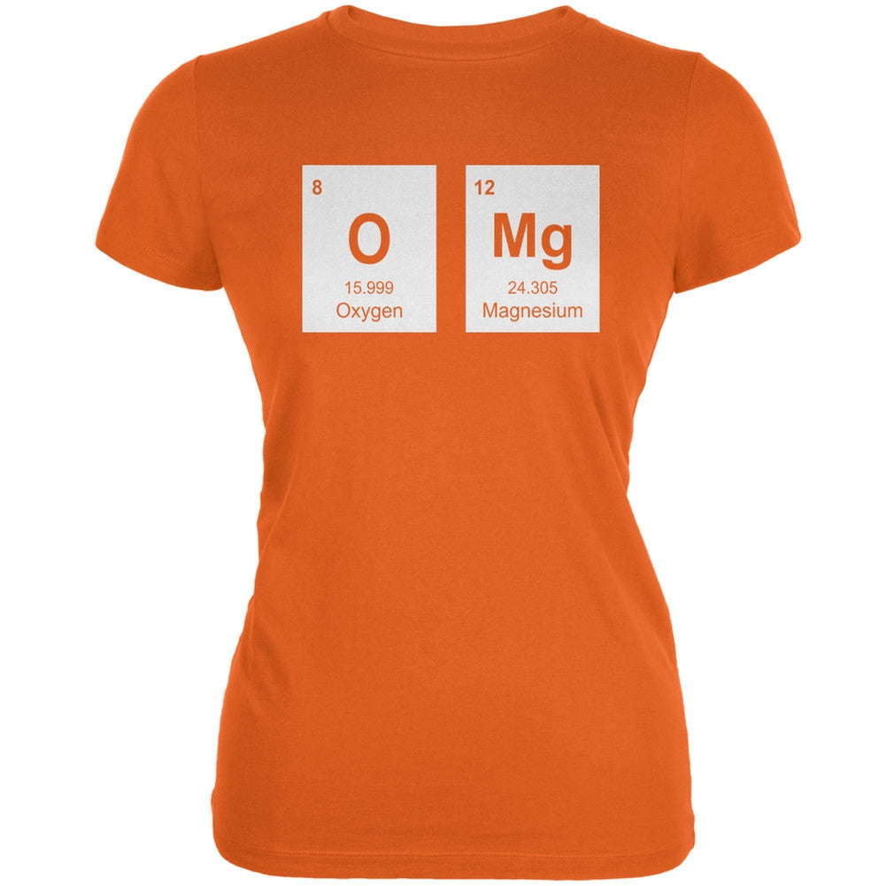 OMg Periodic Elements Orange Juniors Soft T-Shirt Juniors T-Shirts Old Glory SM Orange 