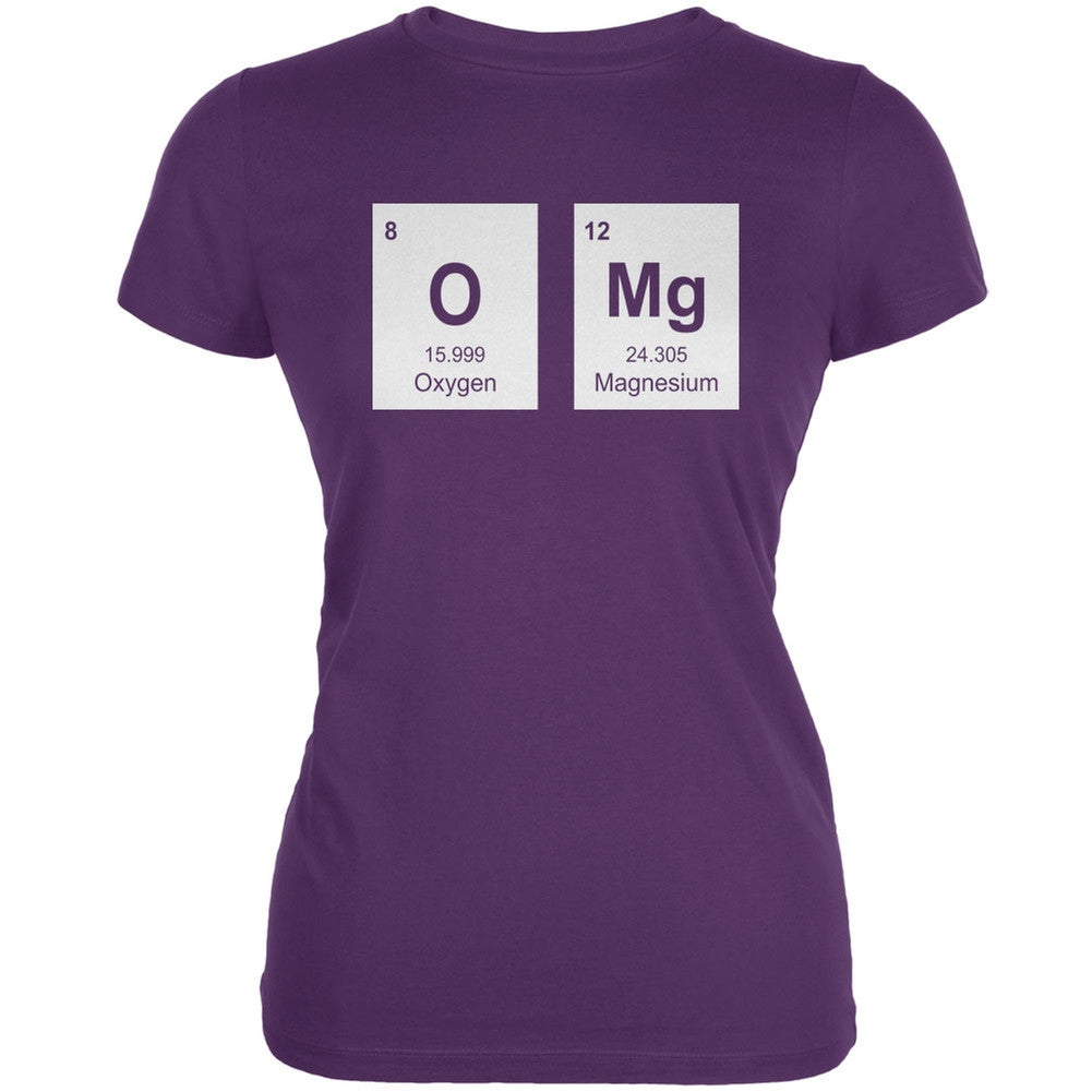 OMg Periodic Elements Purple Juniors Soft T-Shirt Juniors T-Shirts Old Glory SM Purple 