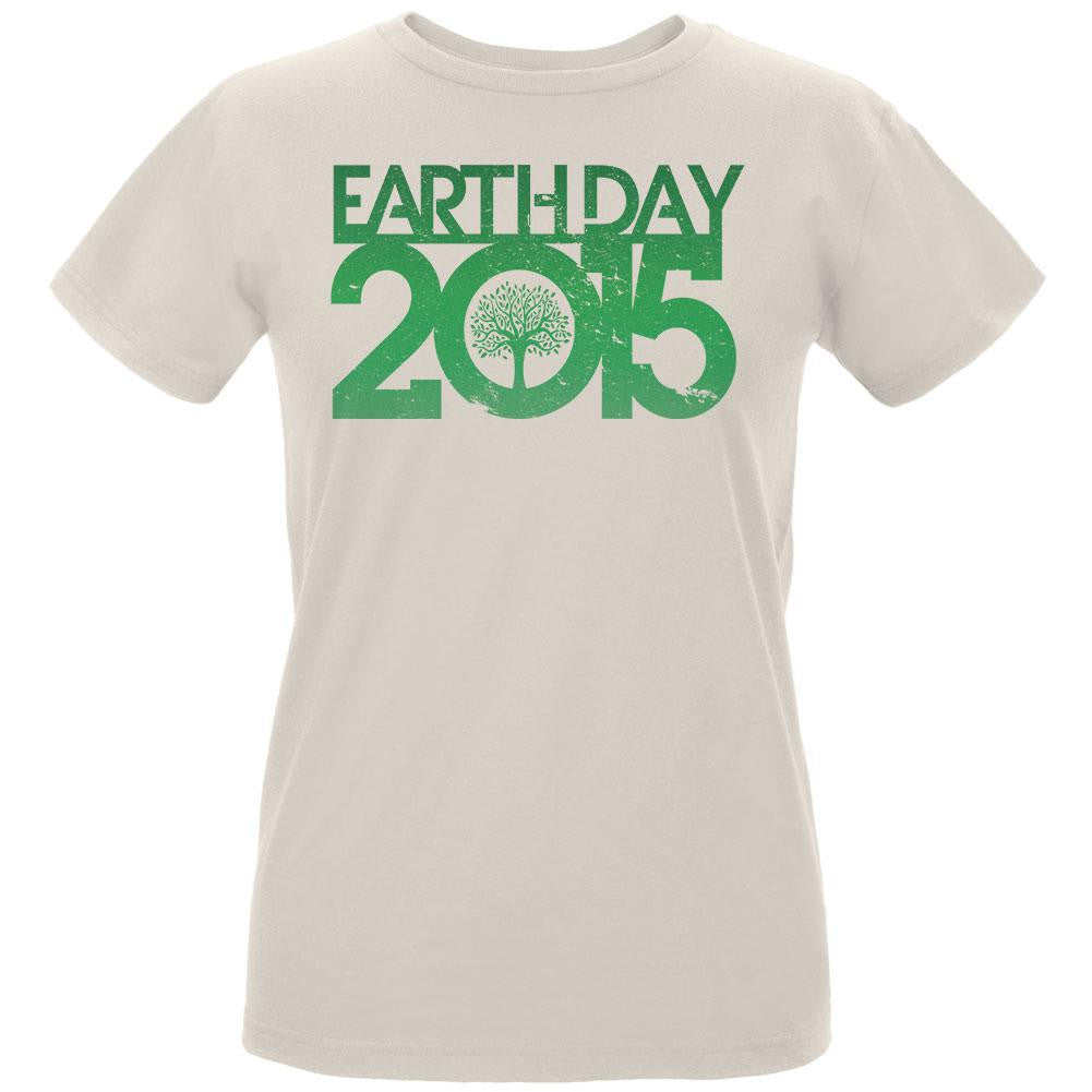 Earth Day - 2015 Tree Women's Organic Natural T-Shirt Women's T-Shirts Old Glory LG Off-White 