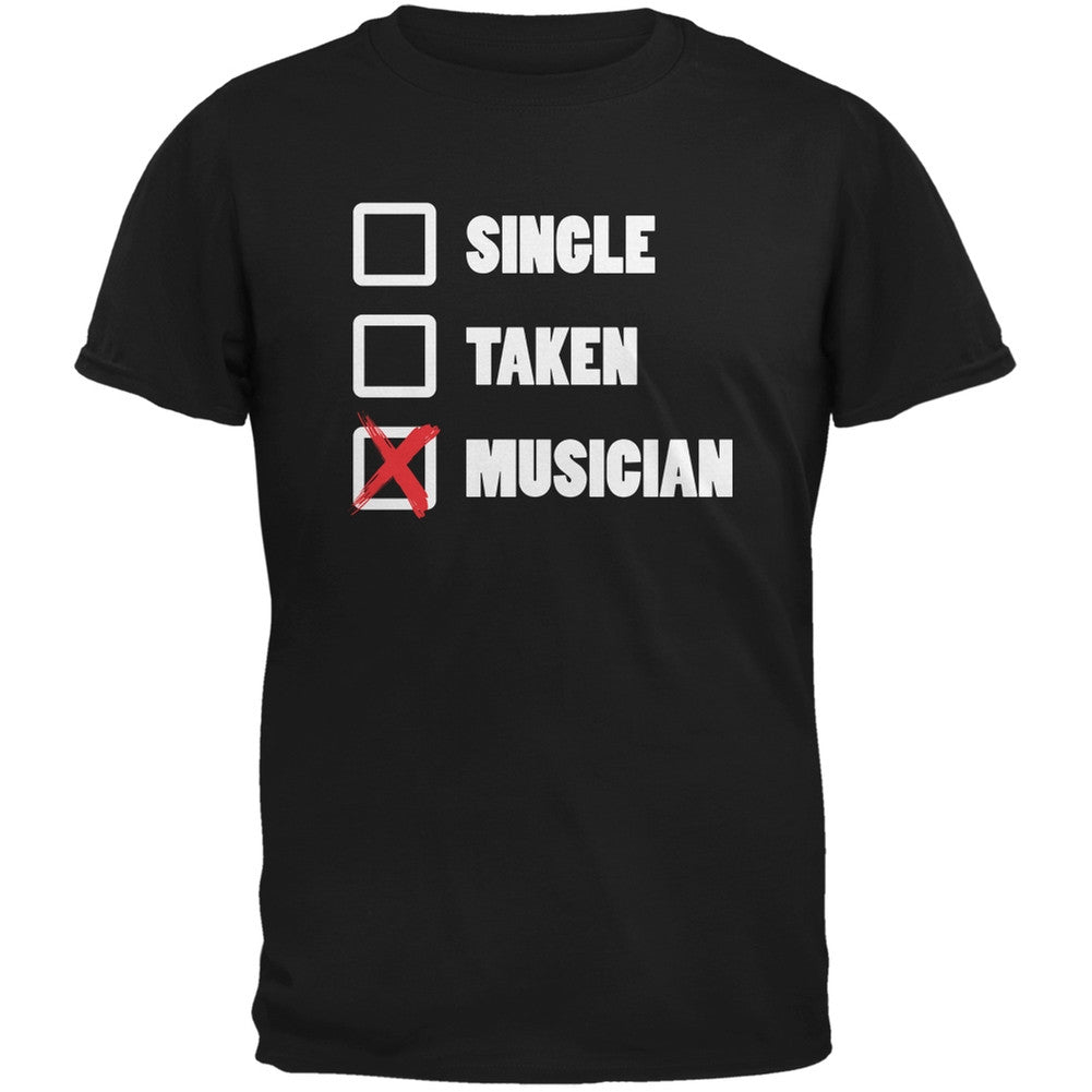 Single Taken Musician Black Adult T-Shirt Men's T-Shirts Old Glory 2XL Black 