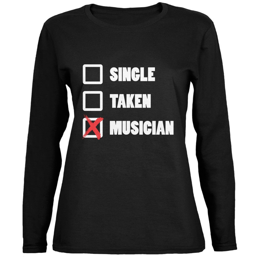 Single Taken Musician Black Ladies Long Sleeve T-Shirt Women's Long Sleeves Old Glory 2XL Black 