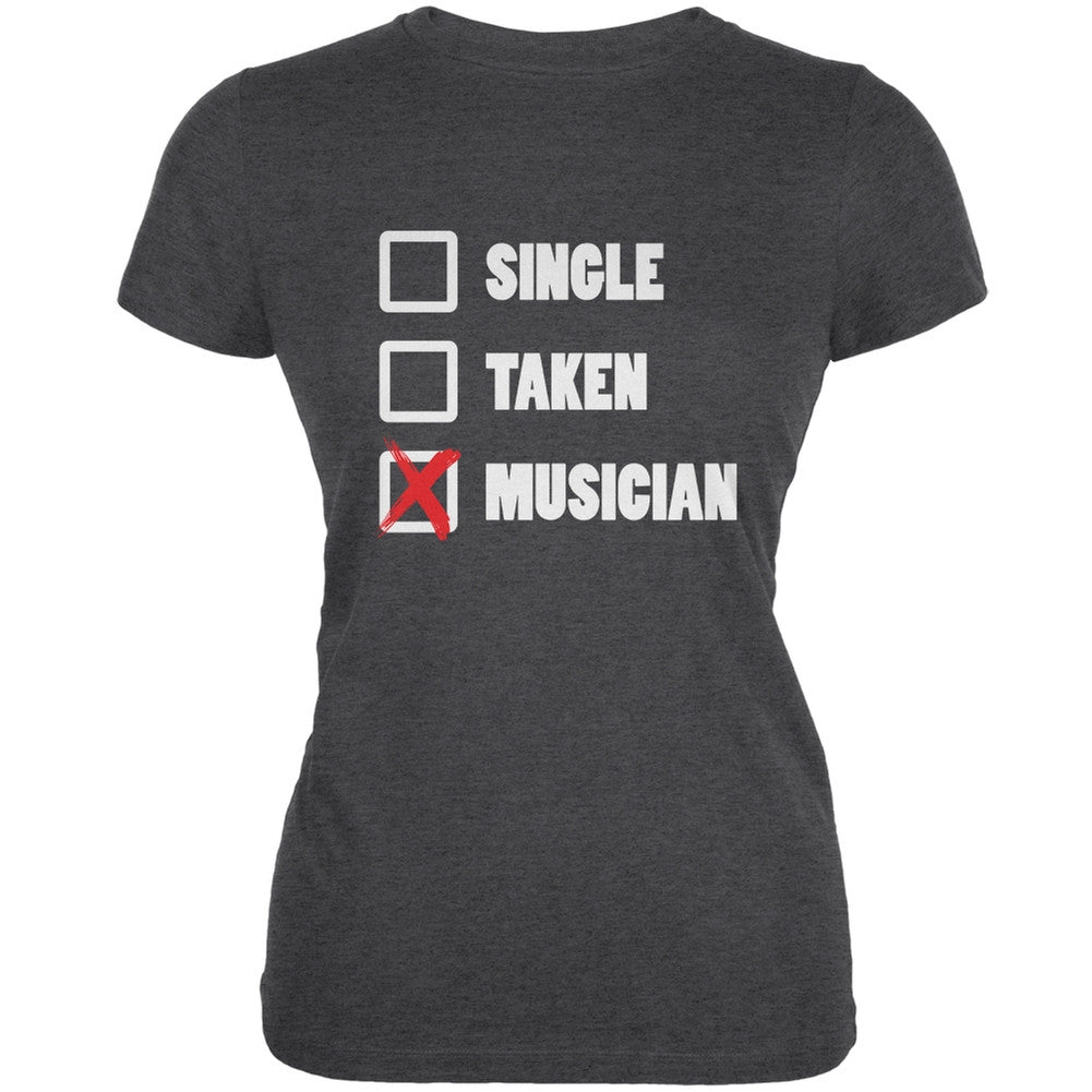 Single Taken Musician Heather Grey Juniors Soft T-Shirt Juniors T-Shirts Old Glory 2XL Grey 