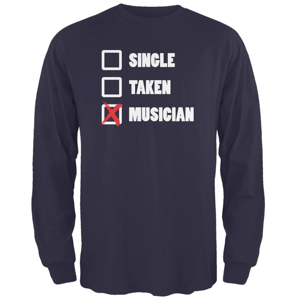 Single Taken Musician Navy Adult Long Sleeve T-Shirt Men's Long Sleeves Old Glory 2XL Blue 