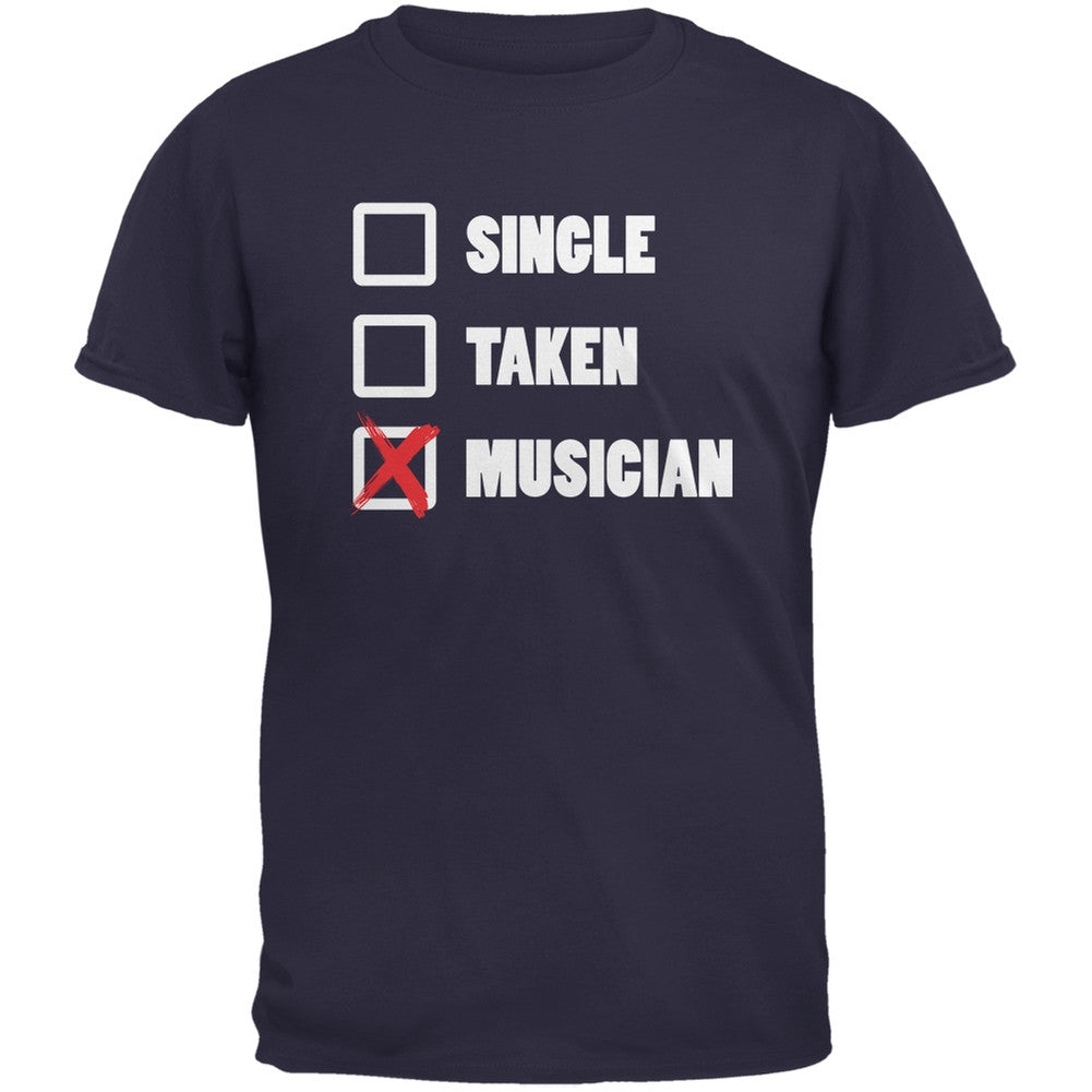 Single Taken Musician Navy Adult T-Shirt Men's T-Shirts Old Glory 2XL Blue 