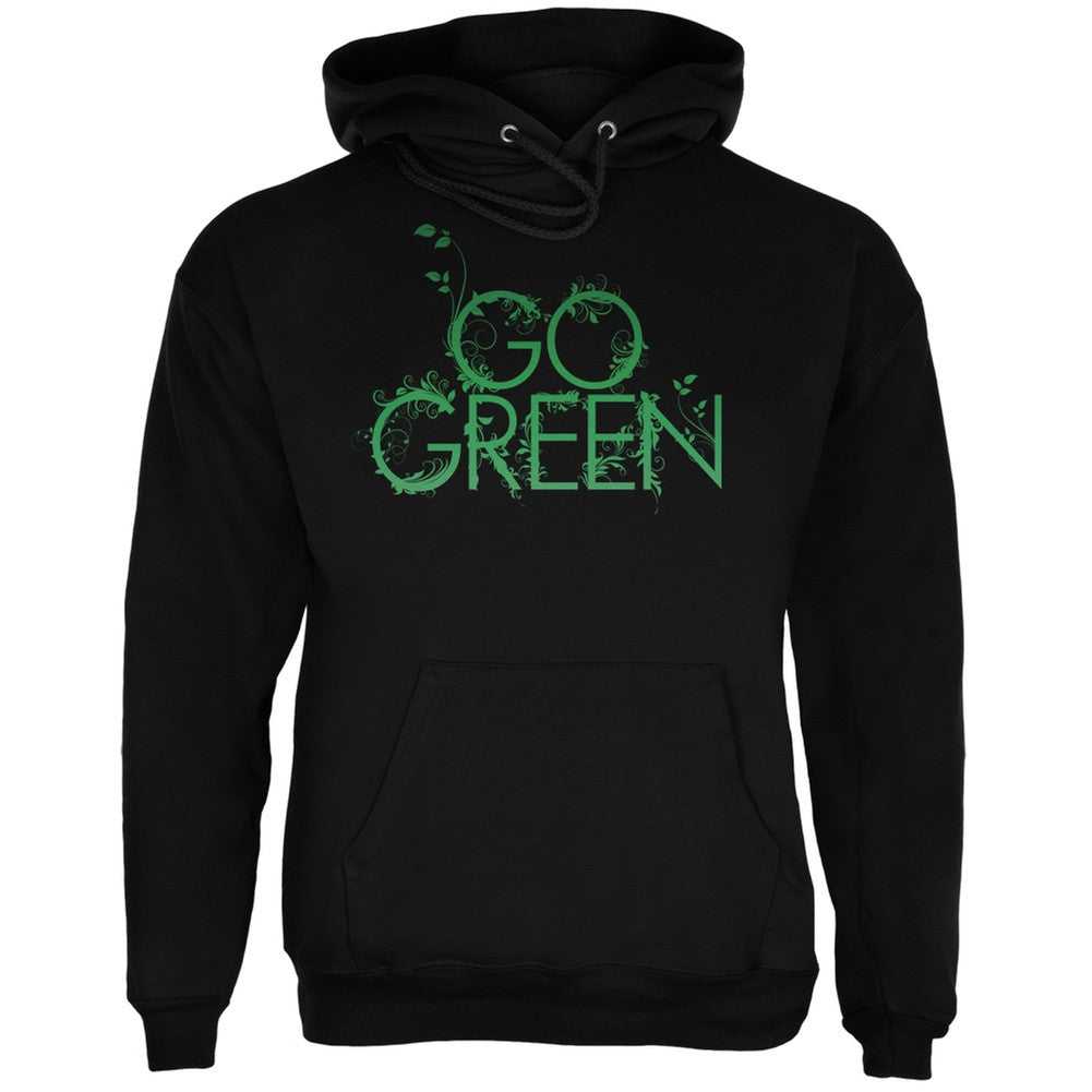 Earth Day - Go Green Black Adult Hoodie Men's Hoodies Old Glory 2XL Black 