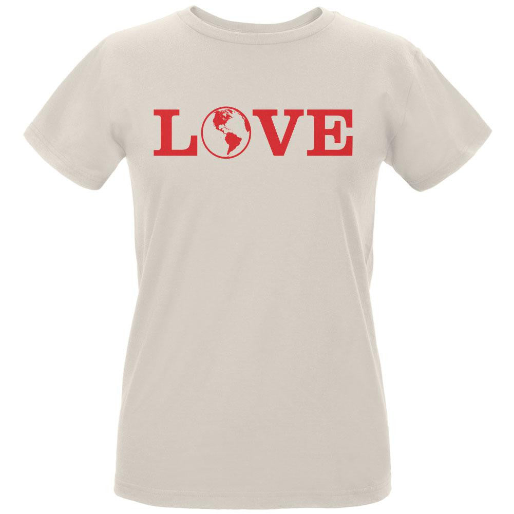 Earth Day - Love Earth Women's Organic Natural T-Shirt Women's T-Shirts Old Glory LG Off-White 