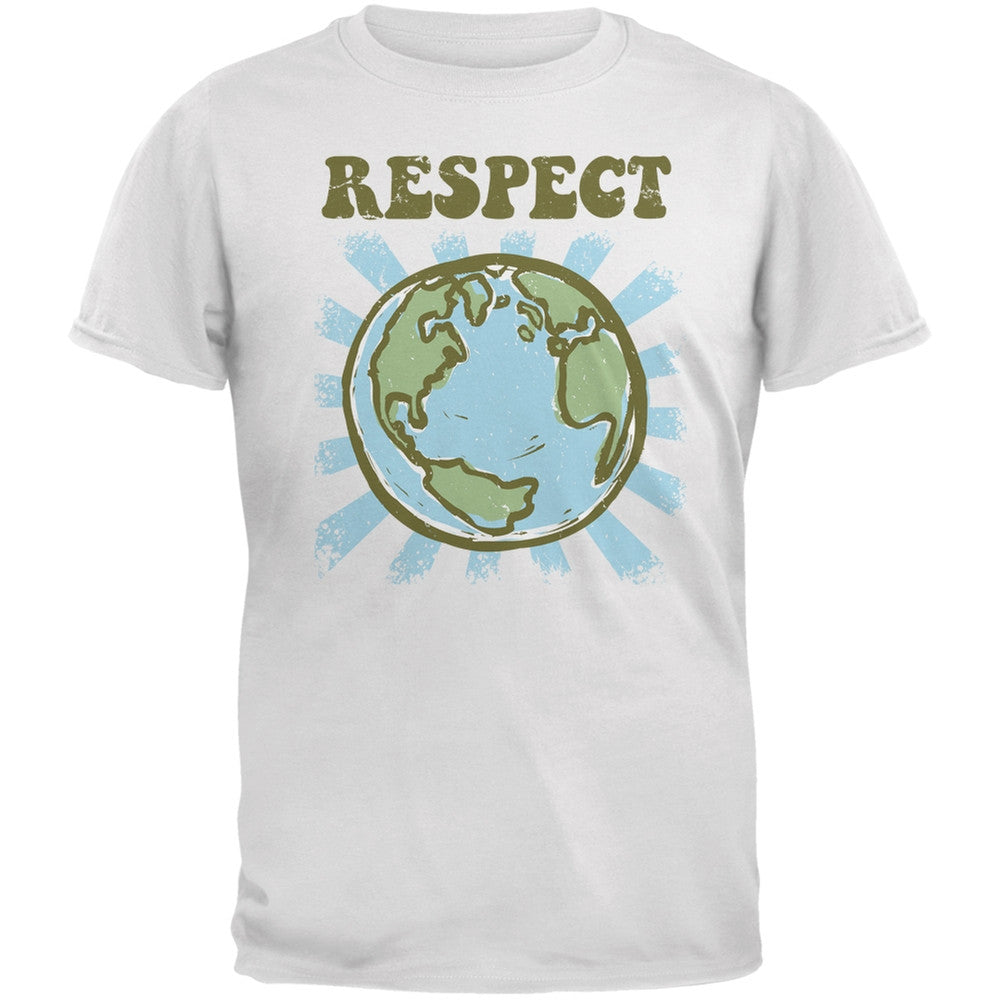 Earth Day - Respect Earth White Adult T-Shirt Men's T-Shirts Old Glory 2XL White 