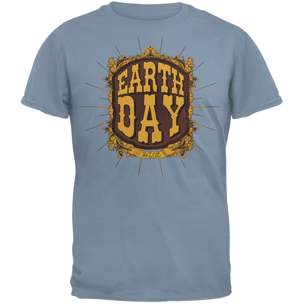 Earth Day - Vintage Earth Day 2015 Adult Organic Blue T-Shirt Men's T-Shirts Old Glory LG Blue 