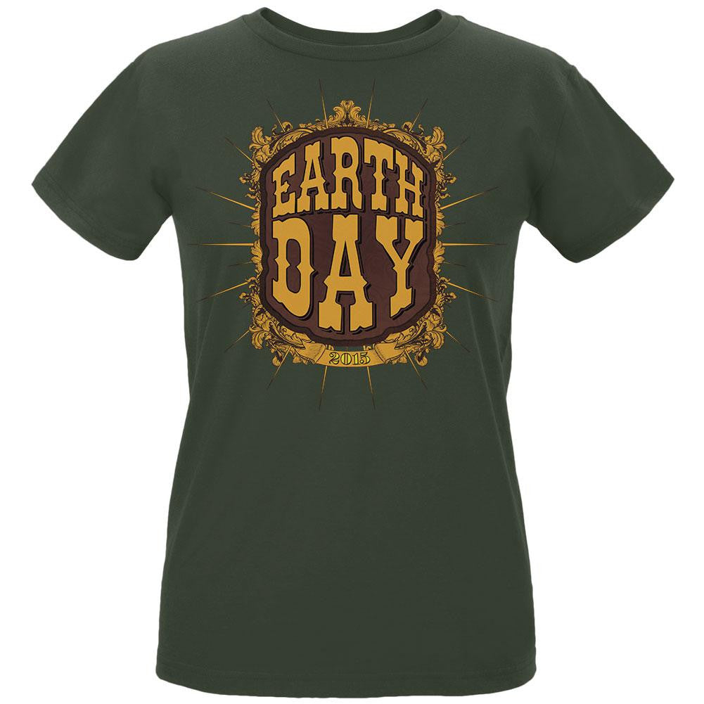 Earth Day - Vintage Earth Day 2015 Women's Organic City Green T-Shirt Women's T-Shirts Old Glory LG Green 