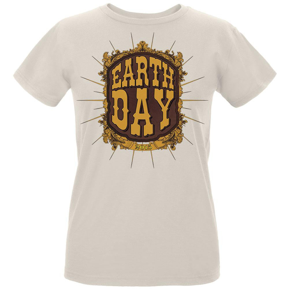 Earth Day - Vintage Earth Day 2015 Women's Organic Natural T-Shirt Women's T-Shirts Old Glory LG Off-White 