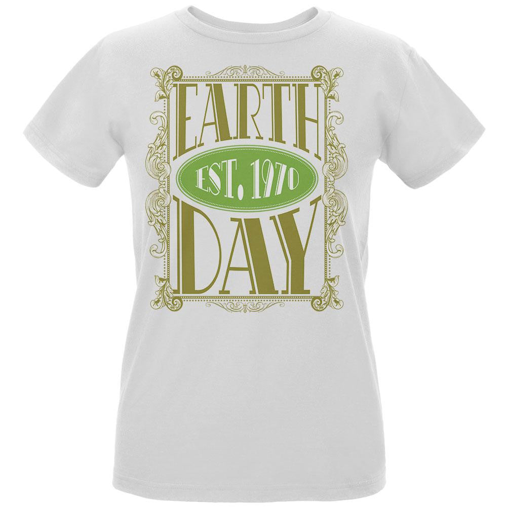 Earth Day - Vintage Earth Day Est. 1970 Women's Organic White T-Shirt Women's T-Shirts Old Glory LG White 