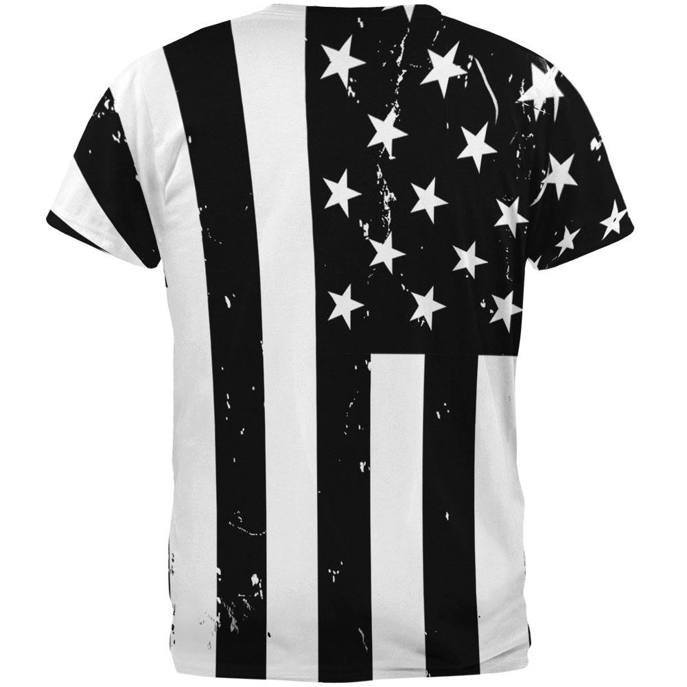 B American Flag All Over Adult T-Shirt Men's T-Shirts Old Glory   