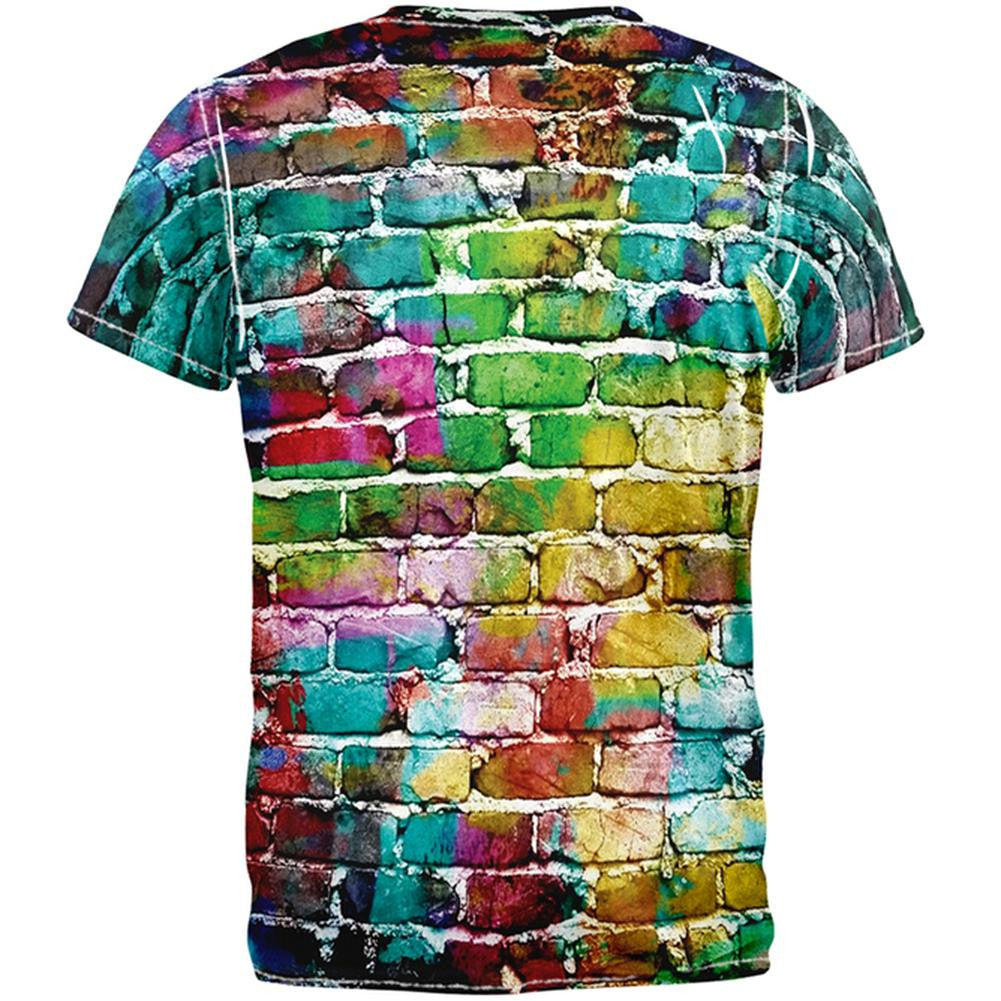 Colored Bricks All Over Adult T-Shirt Men's T-Shirts Old Glory   