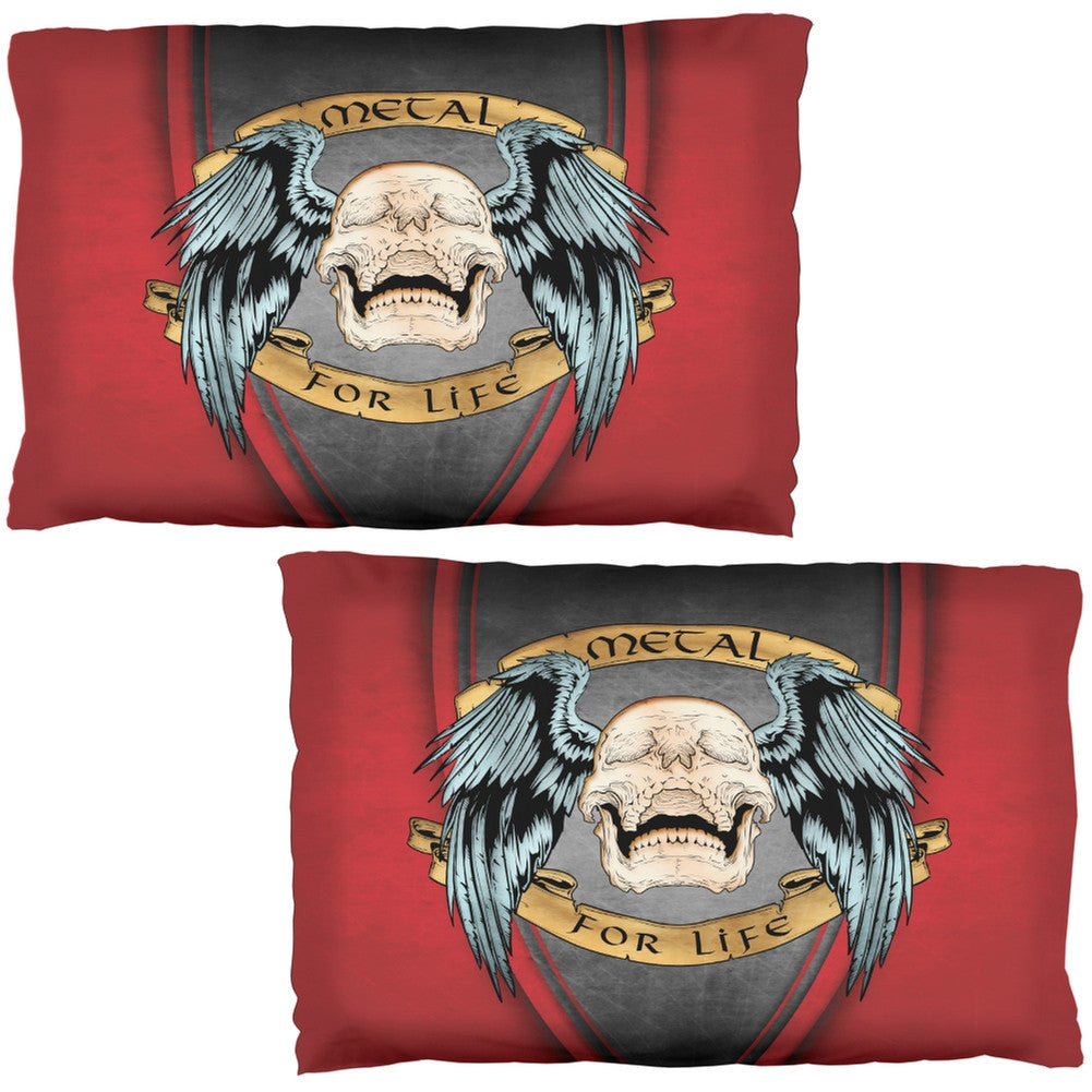 Metal Music for Life Pillow Case Set Pillowcases Old Glory OS White 