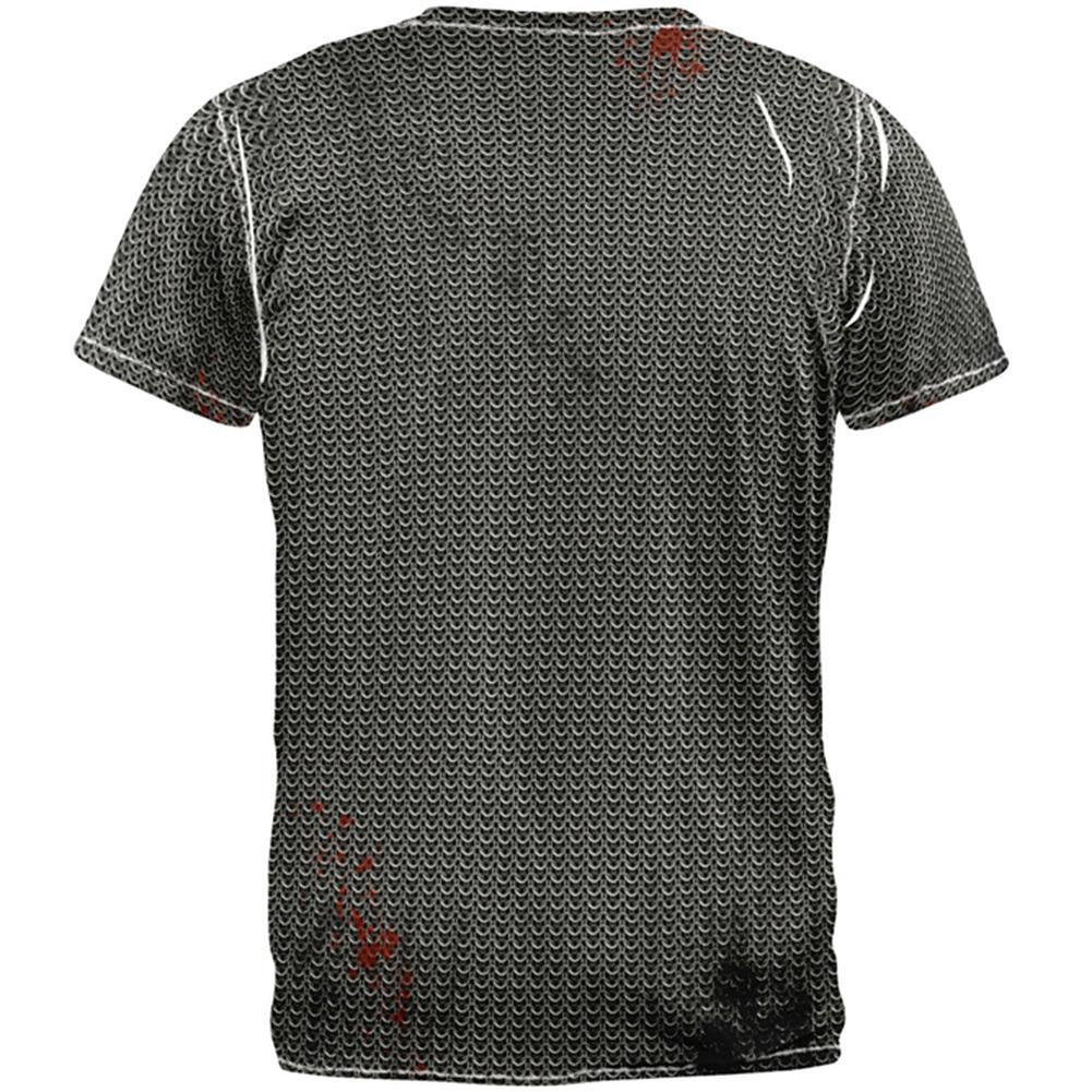 Halloween Battle Damage Chainmail Costume All Over Adult T-Shirt Men's T-Shirts Old Glory   