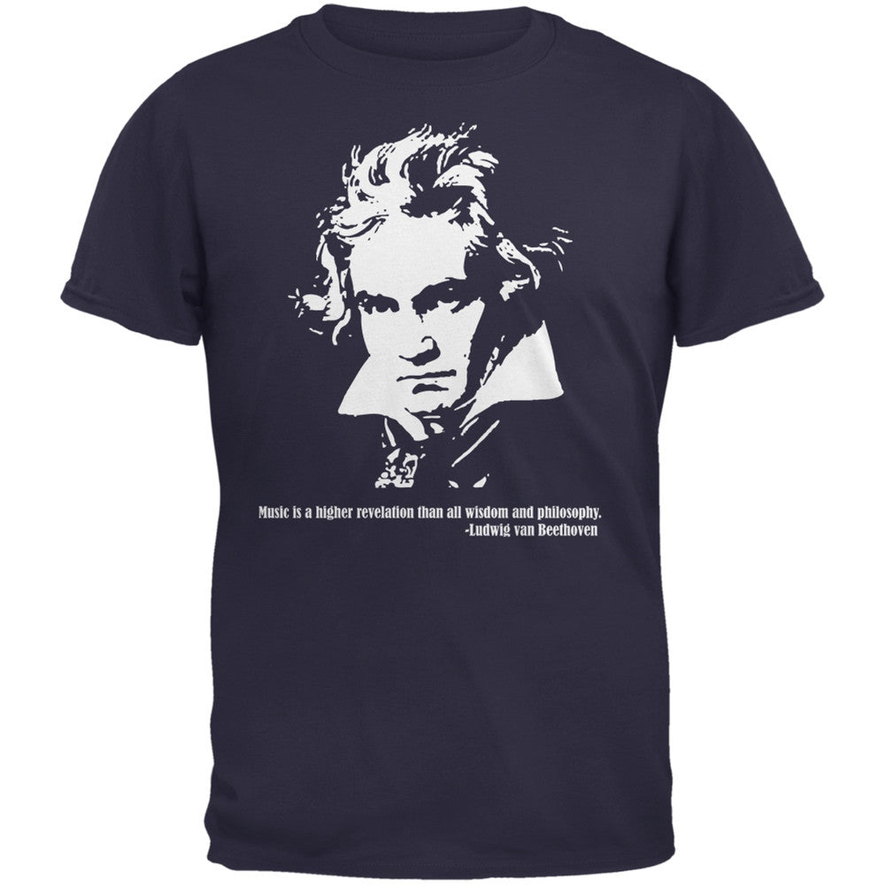 Beethoven Navy Adult T-Shirt Men's T-Shirts Old Glory 2XL Blue 