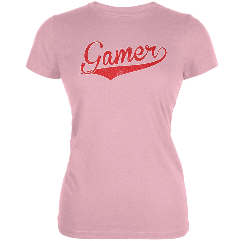 Gamer Pink Juniors Soft T-Shirt Juniors T-Shirts Old Glory 2XL Pink 