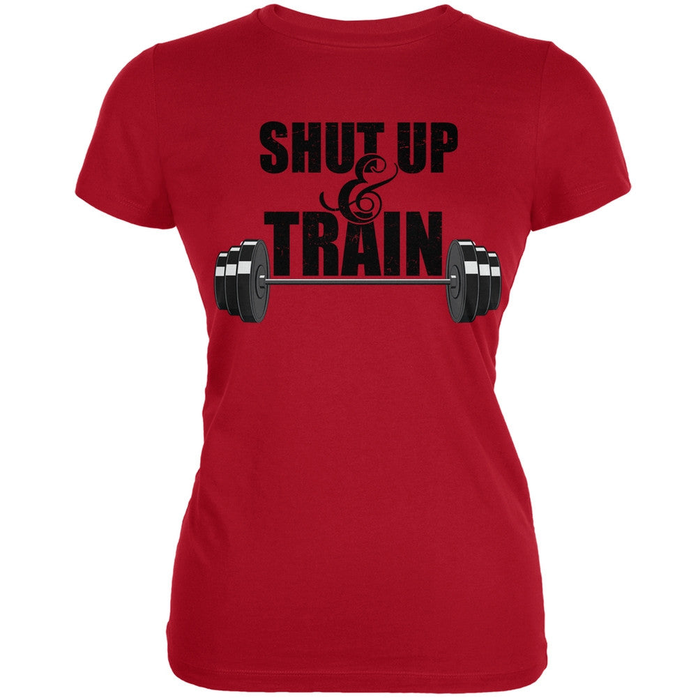 Shut Up & Train Red Juniors Soft T-Shirt Juniors T-Shirts Old Glory 2XL Red 