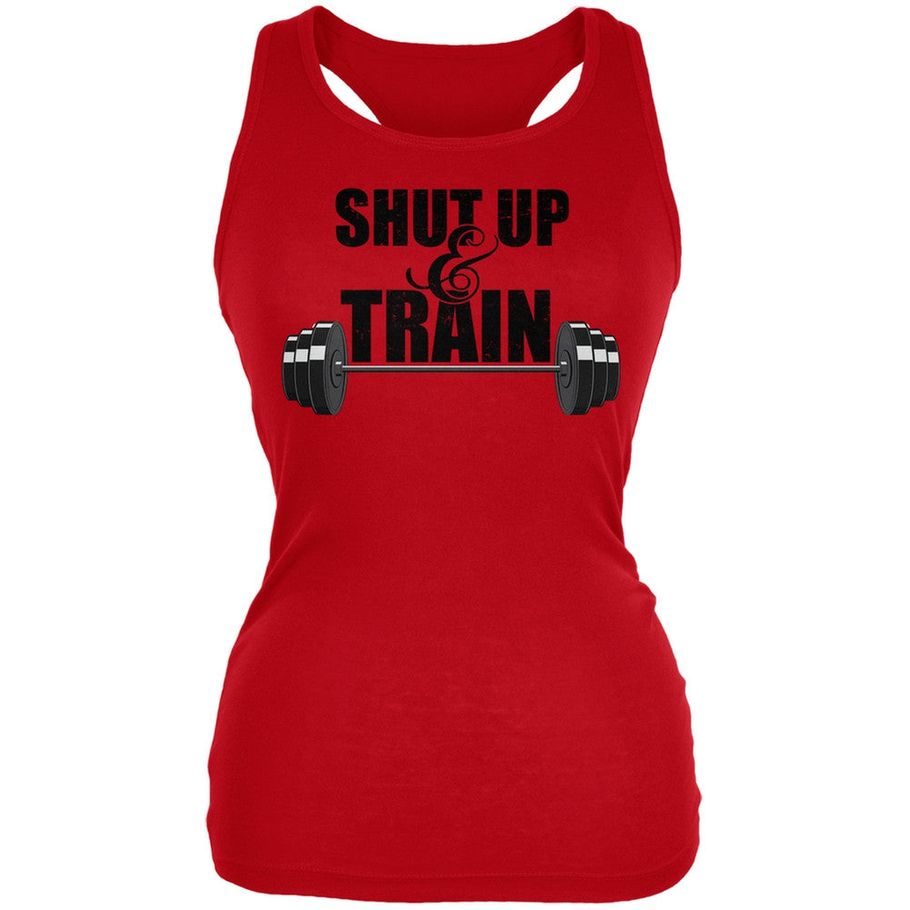 Shut Up & Train Red Juniors Soft Tank Top Juniors Tank Tops Old Glory 2XL Red 