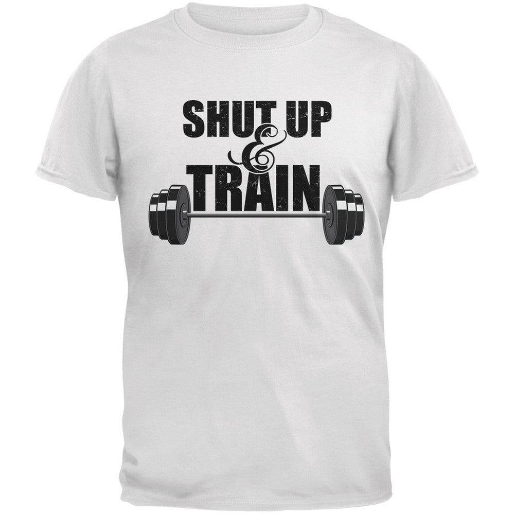 Shut Up & Train White Adult T-Shirt Men's T-Shirts Old Glory 2XL White 