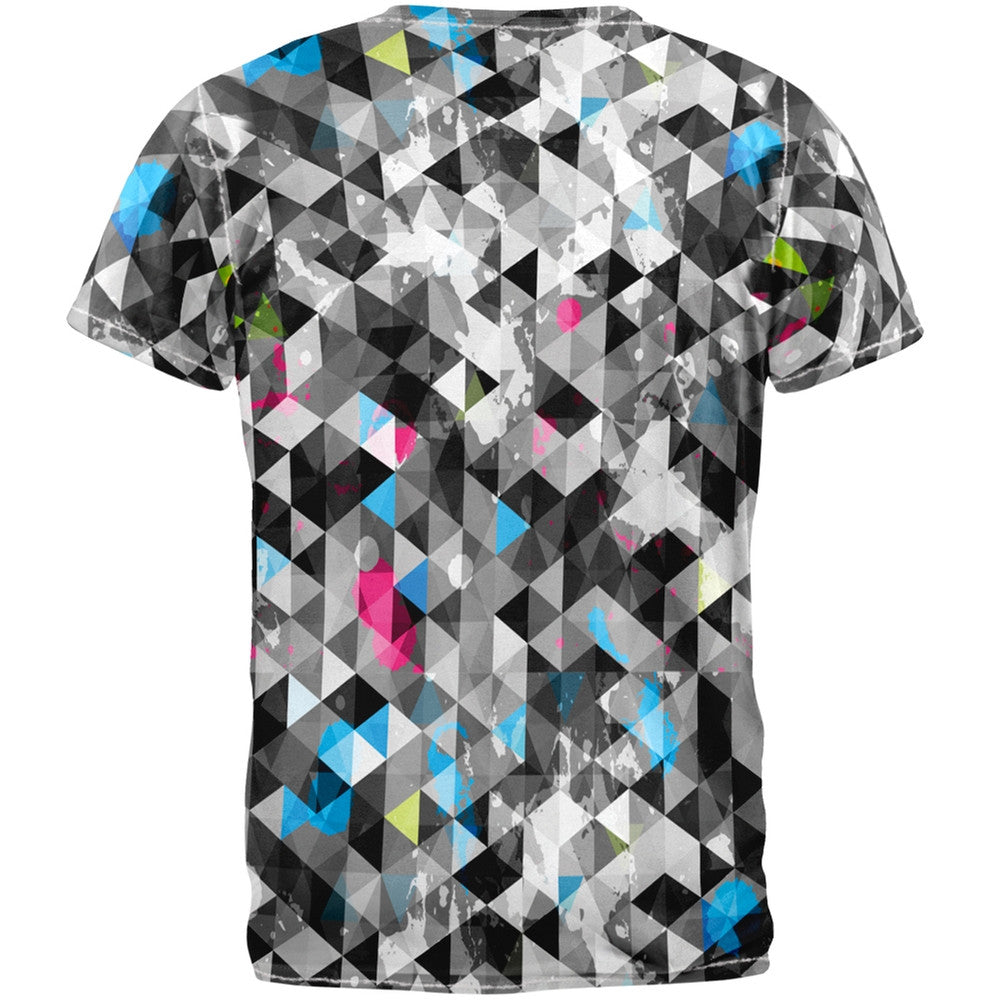 Grunge Triangle Pattern All Over Adult T-Shirt Men's T-Shirts Old Glory   