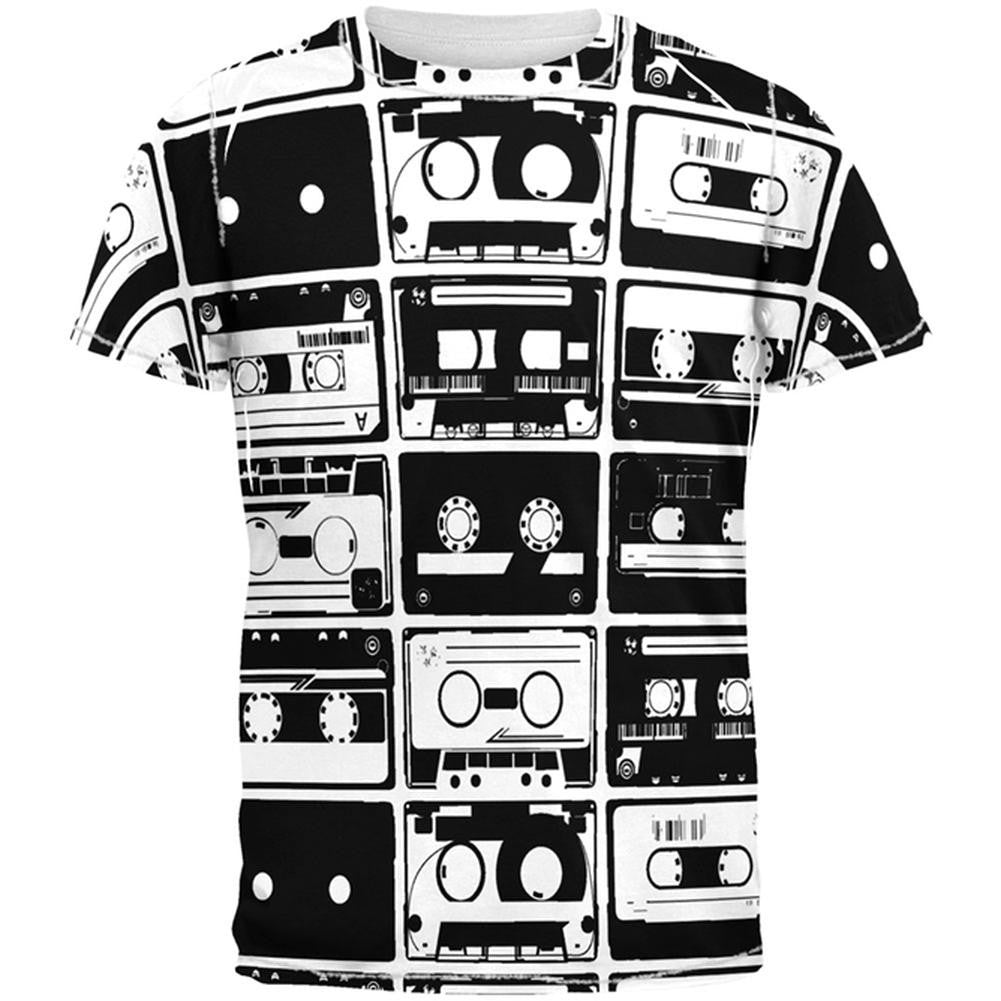 Cassette Tape All Over Adult T-Shirt Men's T-Shirts Old Glory 2XL Multi 