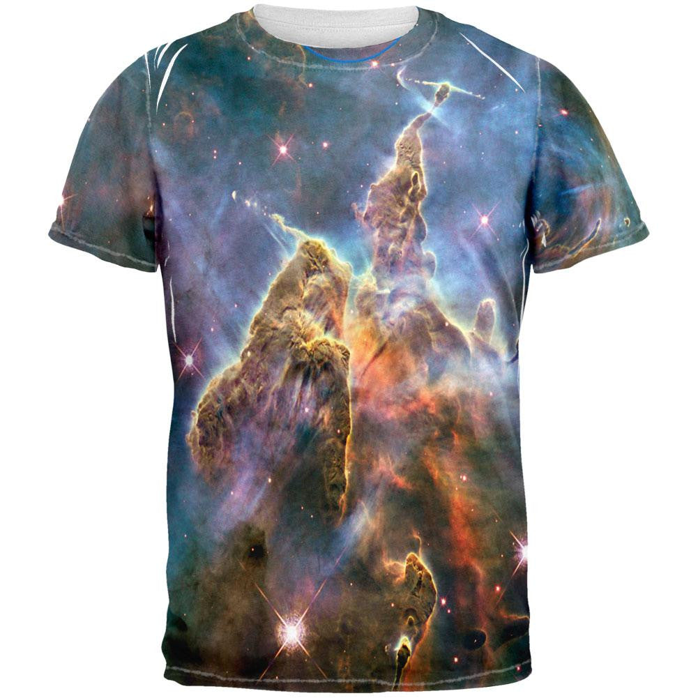Mystic Mountain Nebula All Over Adult T-Shirt Men's T-Shirts Old Glory 2XL Multi 