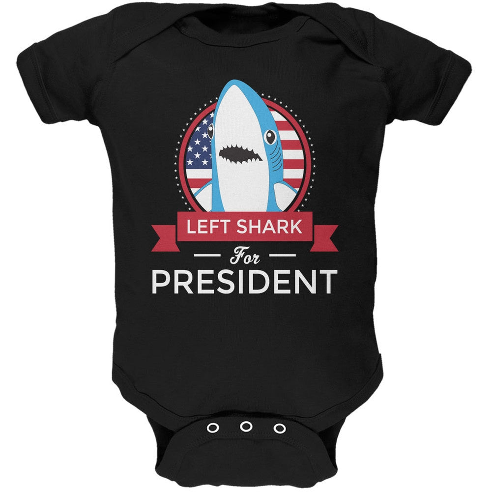 Left Shark for President Black Soft Baby One Piece Baby One Piece Old Glory 0-3M Black 