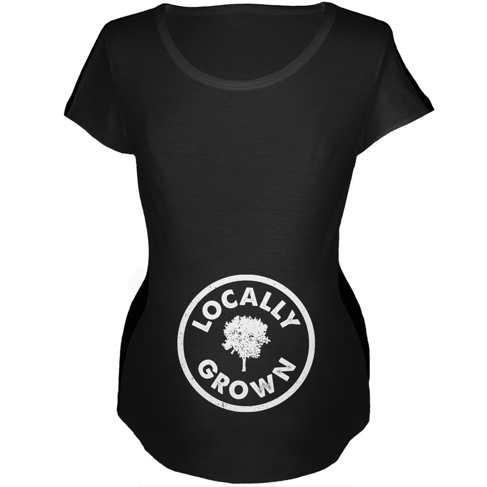 Earth Day - Locally Grown Baby Black Maternity Soft T-Shirt Maternity T-Shirts Old Glory 2XL Black 