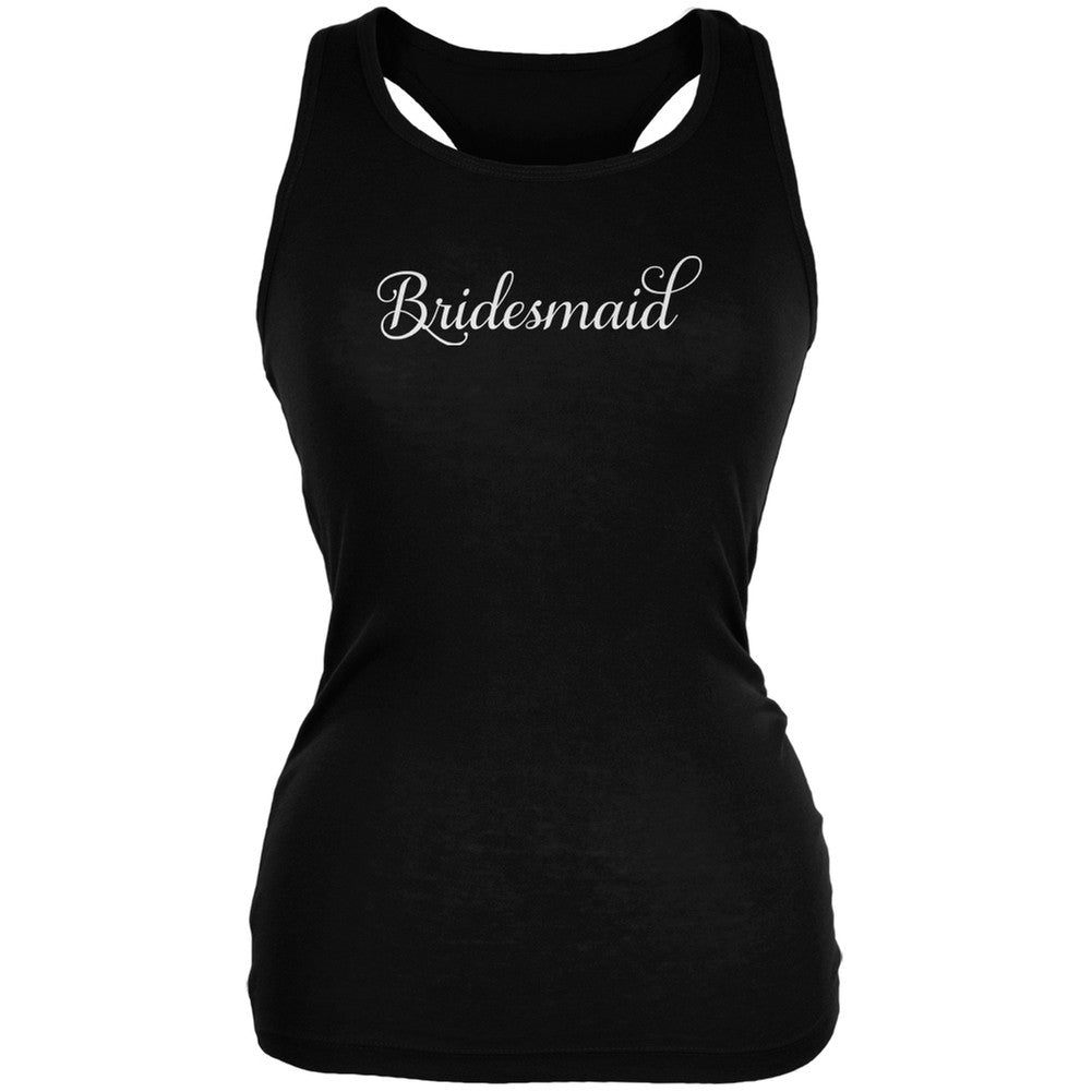 Bridesmaid Cursive Black Juniors Soft Tank Top Juniors Tank Tops Old Glory 2XL Black 