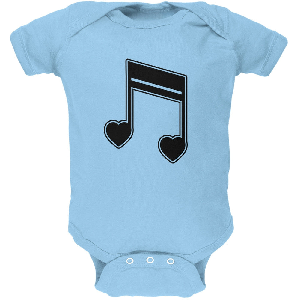 16th Note Hearts Light Blue Soft Baby One Piece Baby One Piece Old Glory 0-3M Blue 