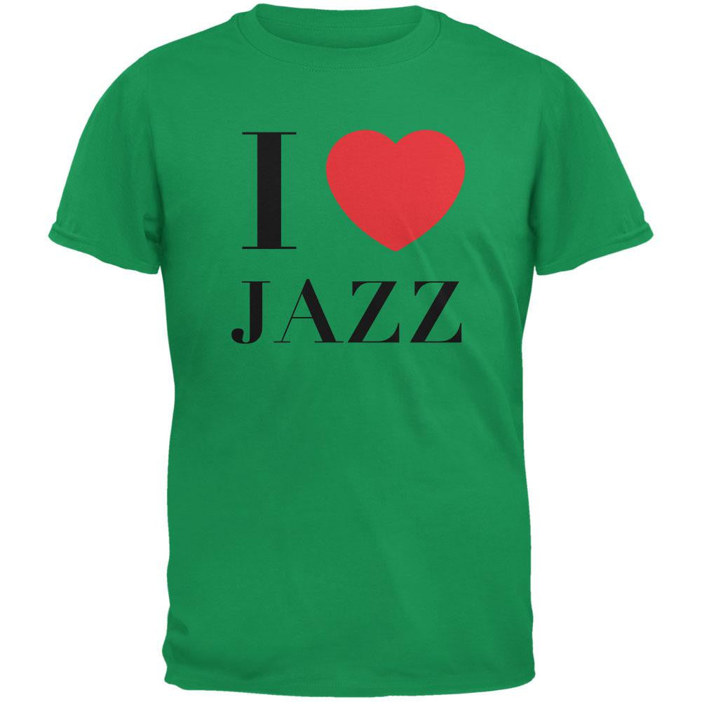 I Heart Jazz Irish Green Adult T-Shirt Men's T-Shirts Old Glory 2XL Green 