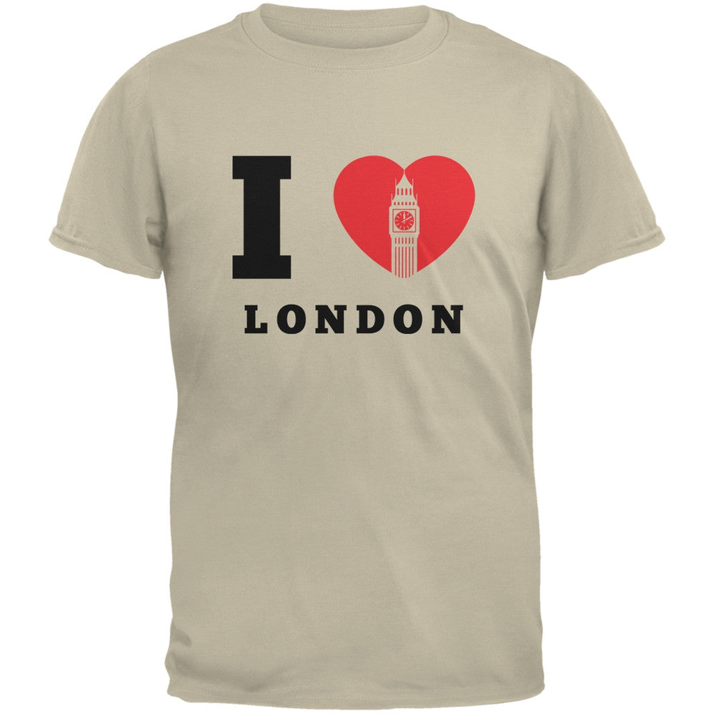 I Heart London Sand Adult T-Shirt Men's T-Shirts Old Glory 2XL Off-White 