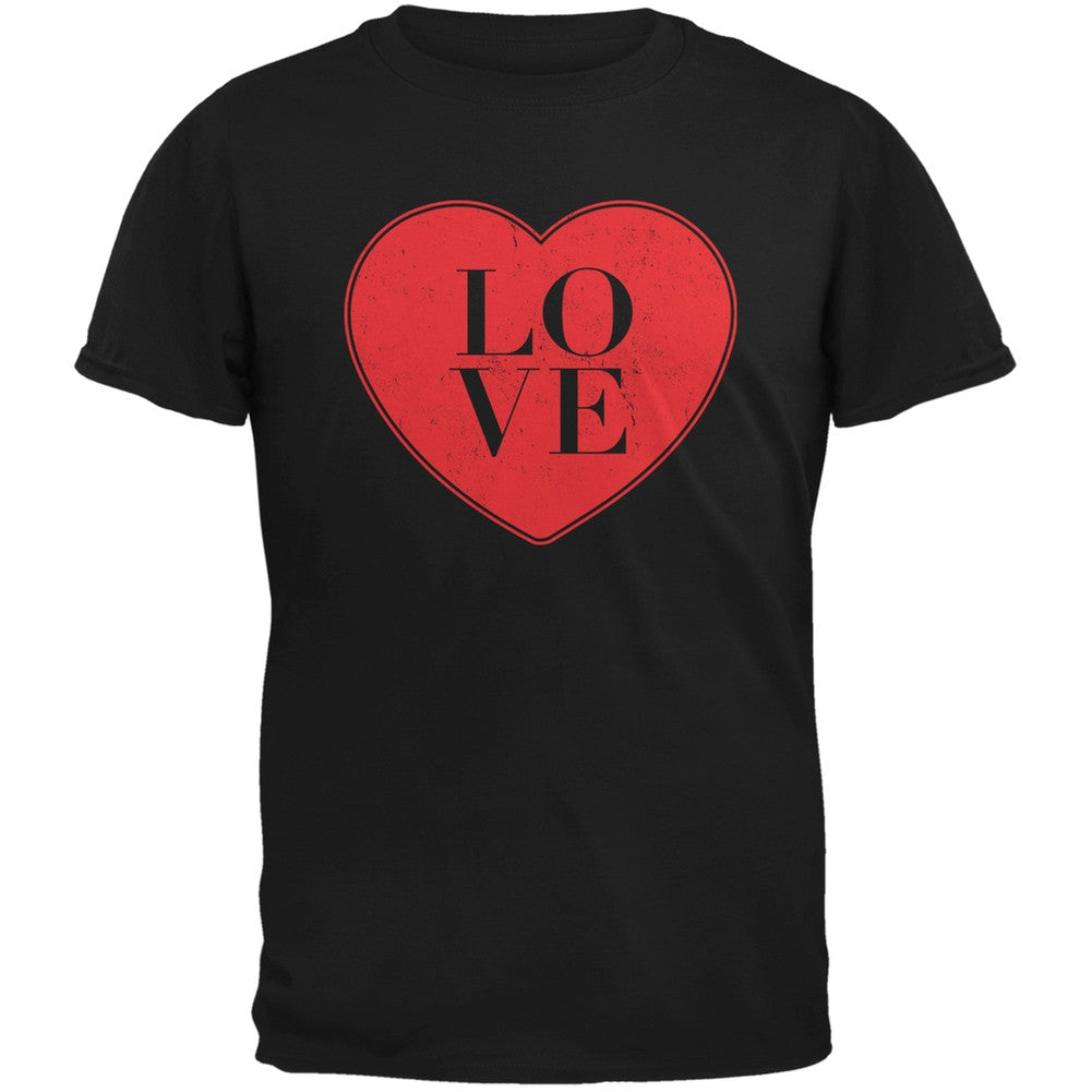 Love Heart Black Adult T-Shirt Men's T-Shirts Old Glory 2XL Black 