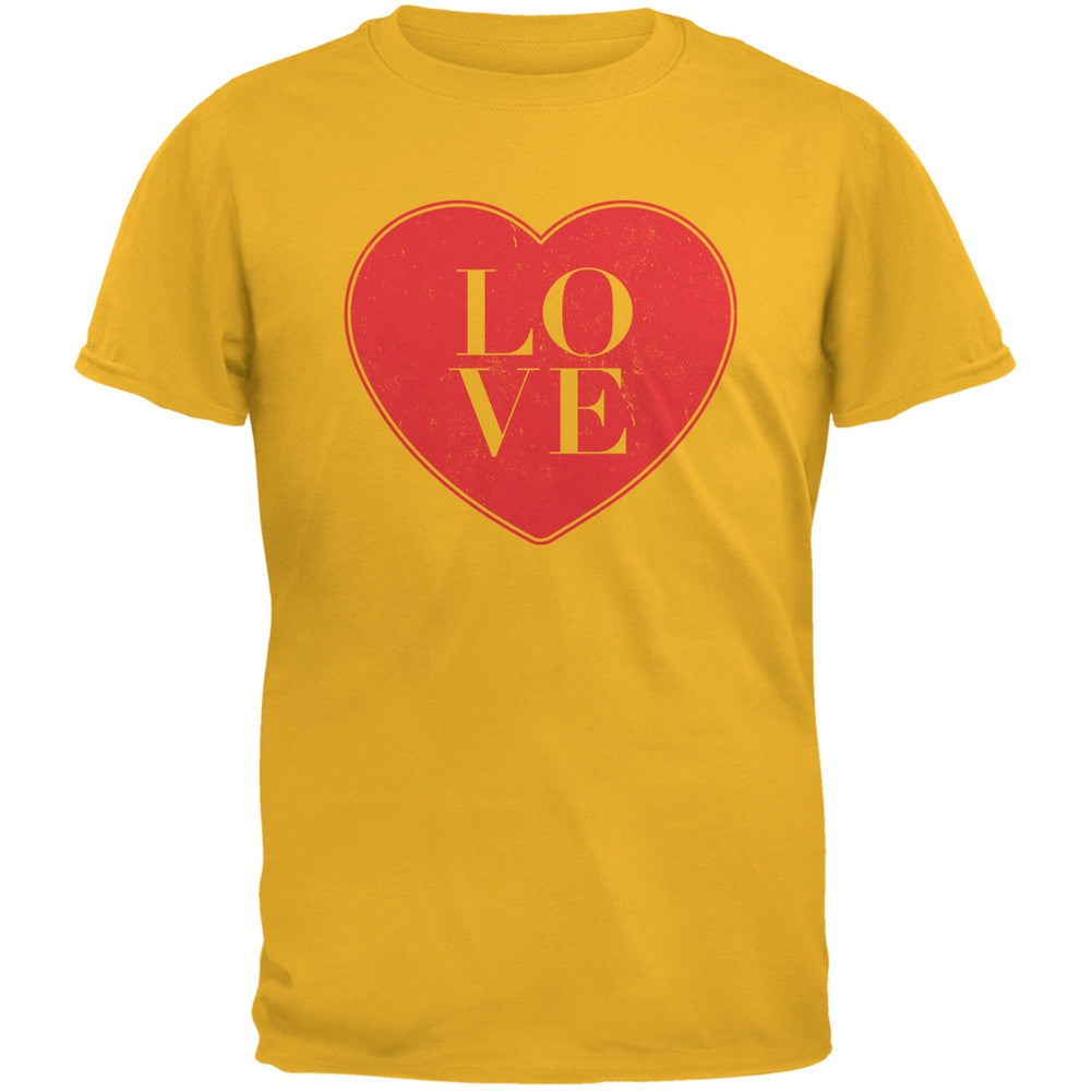 Love Heart Gold Adult T-Shirt Men's T-Shirts Old Glory 2XL Yellow 