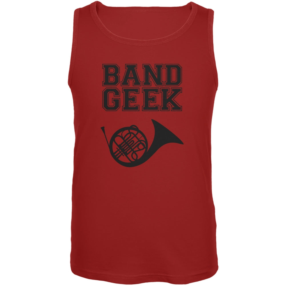 Band Geek French Horn Red Adult Tank Top Men's Tank Tops Old Glory 2XL Red 